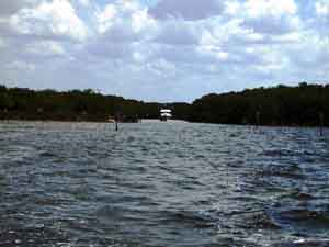 A boat returning home via the Ponce de Leon Inlet.